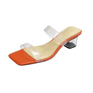 Clear PVC Strap Transparent Heel Sandal