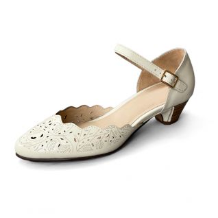 Laser Hollow Vamp Spring And Summer Thick Heel Ladies Shoe