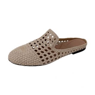 Pointed Toe Flat Woven Casual Slippers