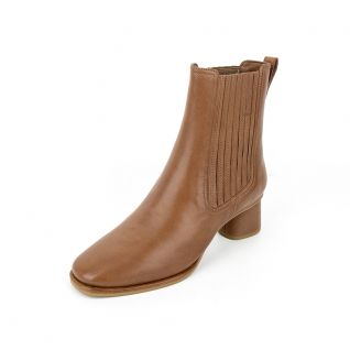 Cowhide Block Heel Chelsea Women's Bootie