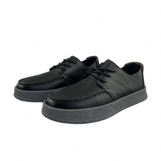 Black Alamo Leather Comfortable Laced Dress Men's Shoes