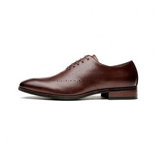 British Dress Brogues Pointed Toe Laced Genuine Leather Men's Shoes