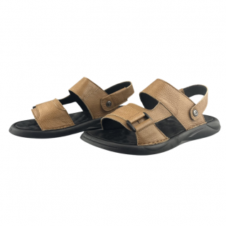 Soft Cow Leather Flat Summer Casual Sandals Men's Shoes