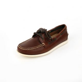 Crazy Horse Leather Whipstitch Trim Wharf Loafer Women's Shoes