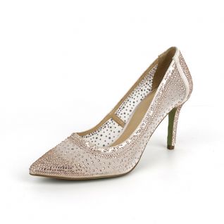 Mesh With Diamond Trim Pointed Toe High Heel Women's Dress Shoes