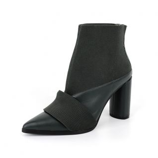 Pointed Toe High Heel Back Zipper Short Boots Women's Shoes