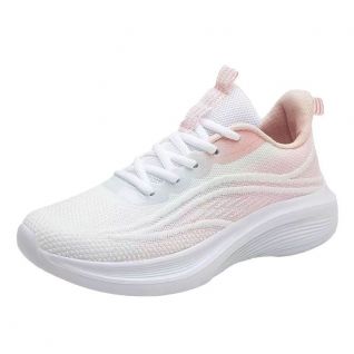 Breathable Mesh Soft Sole Laced up Running Sneakers Women's Shoes
