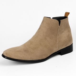 Pointed Toe Cow Suede Men's Casual Booties Ankle Shoes