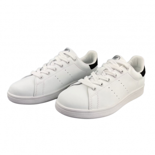 White Nappa Leather Fashion Laced up Sneakers Men's Shoes