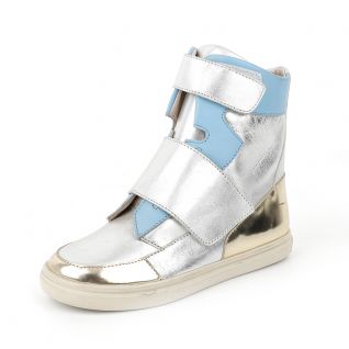 Girls Metallic Leather Hidden Wedge Fashion Sneakers Kids' Shoes